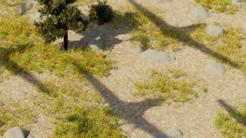 illustration of a field with shadows of drones covering it